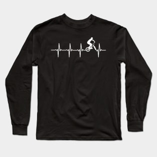 BMX Heartbeat Gift For BMX Riders Long Sleeve T-Shirt